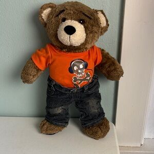 2013 Build-A-Bear “Bearemy” Brown Teddy with Orange Shirt and Jeans 15”